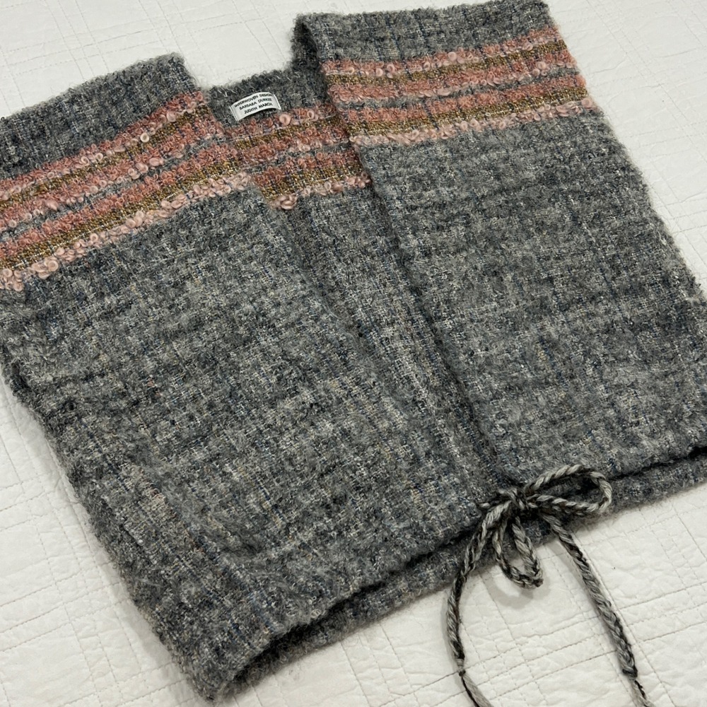 Judith March Interwoven Design Barbara Durkee Gray Pink Tweed Vest OS